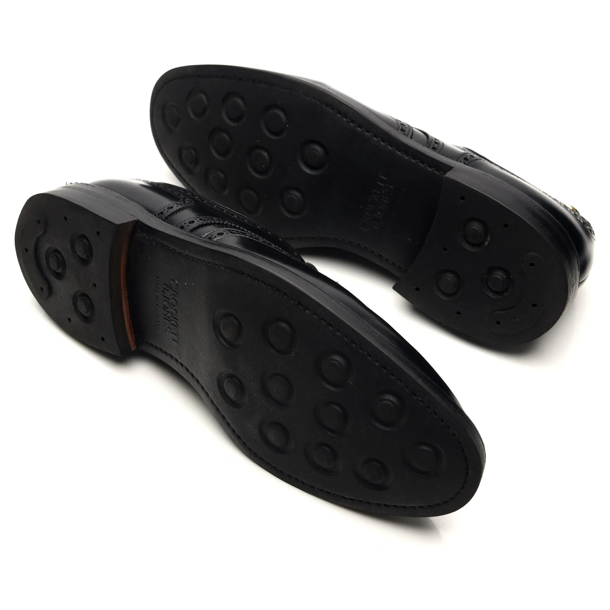 'Pembroke' Black Leather Derby Brogues UK 9 E