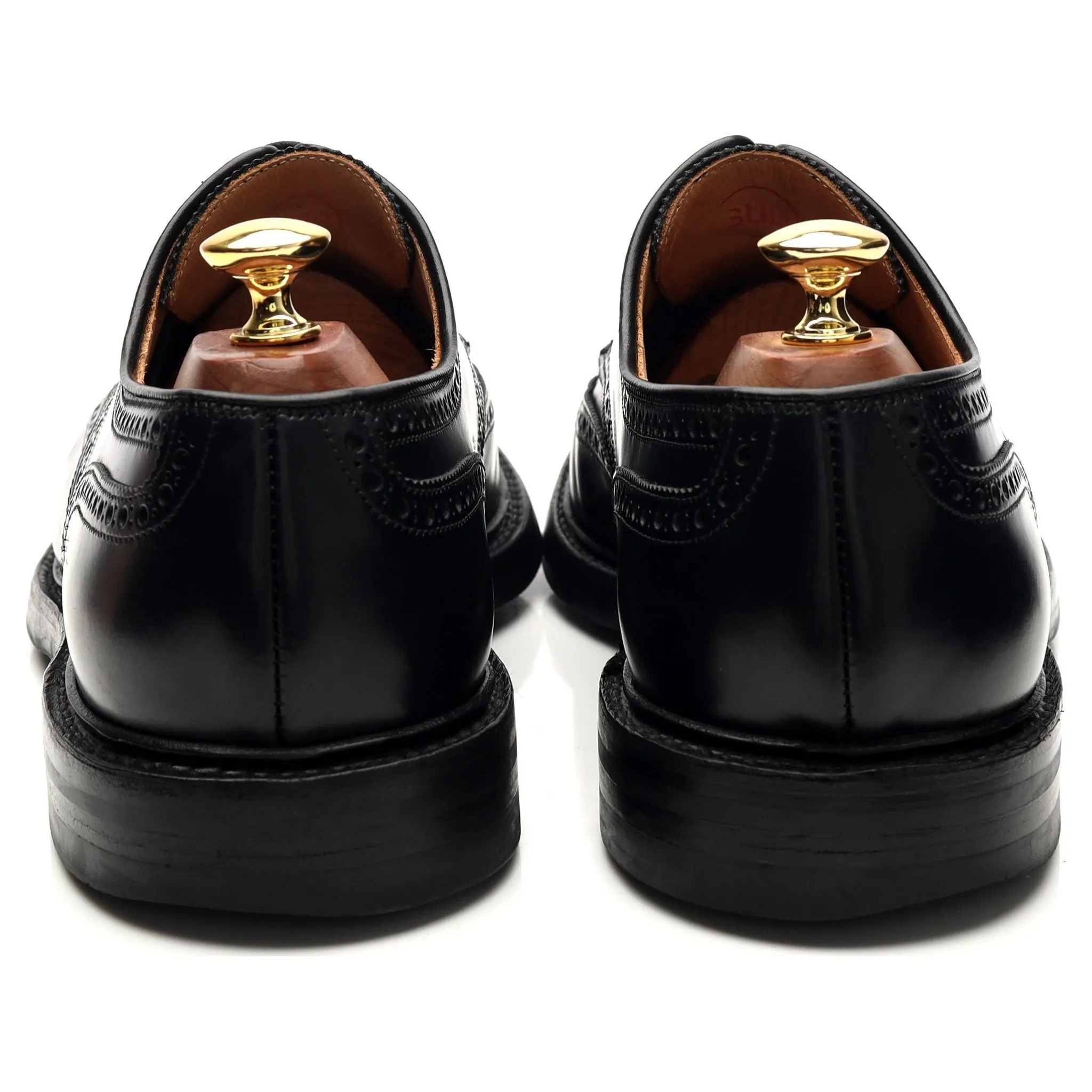 'Pembroke' Black Leather Derby Brogues UK 9 E