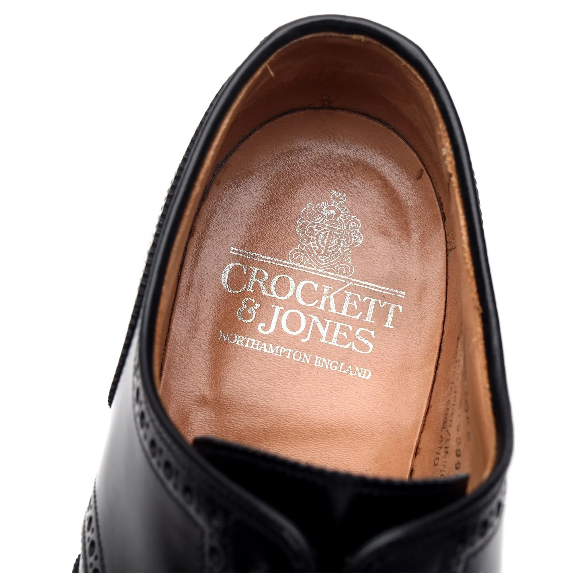 'Pembroke' Black Leather Derby Brogues UK 9 E