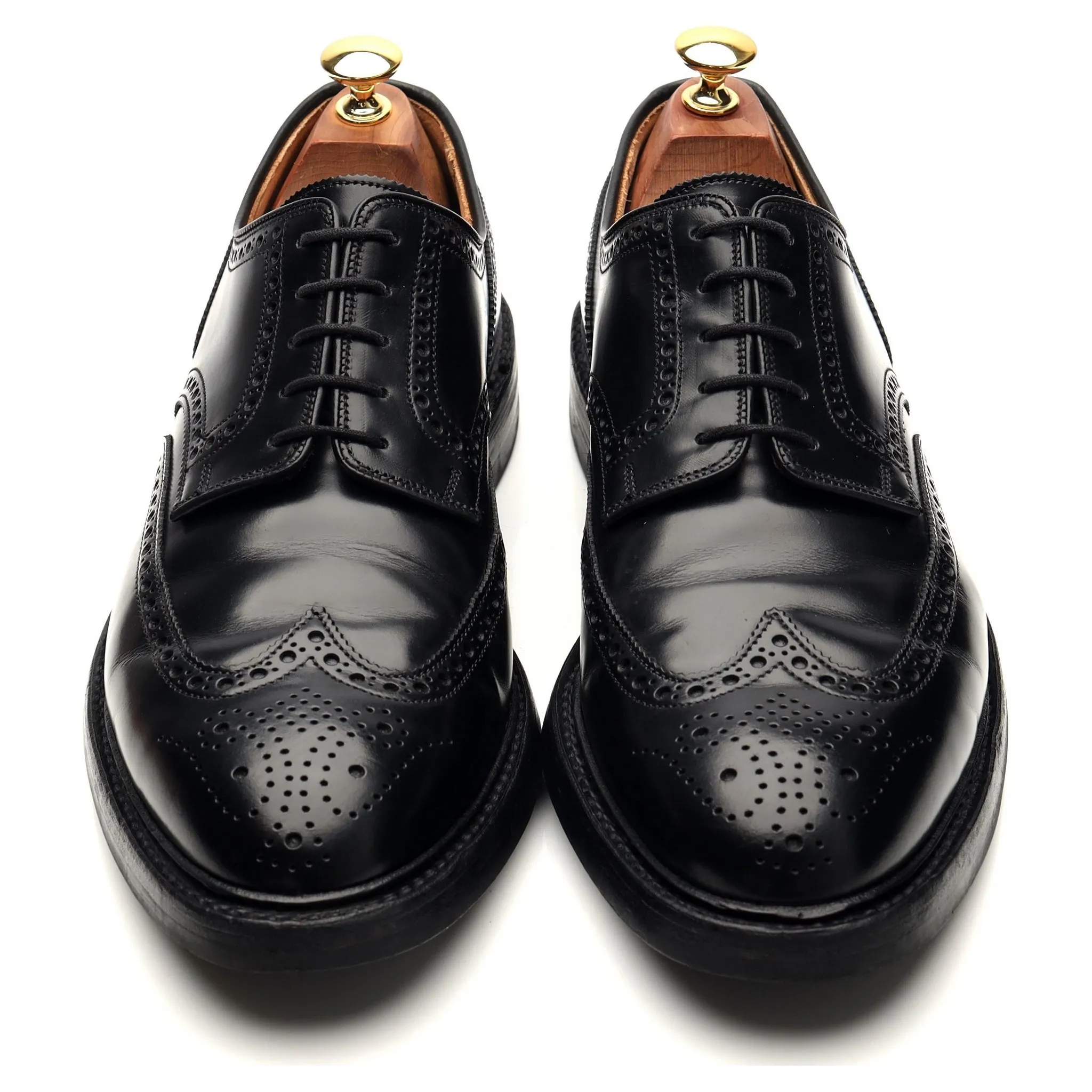 'Pembroke' Black Leather Derby Brogues UK 9 E