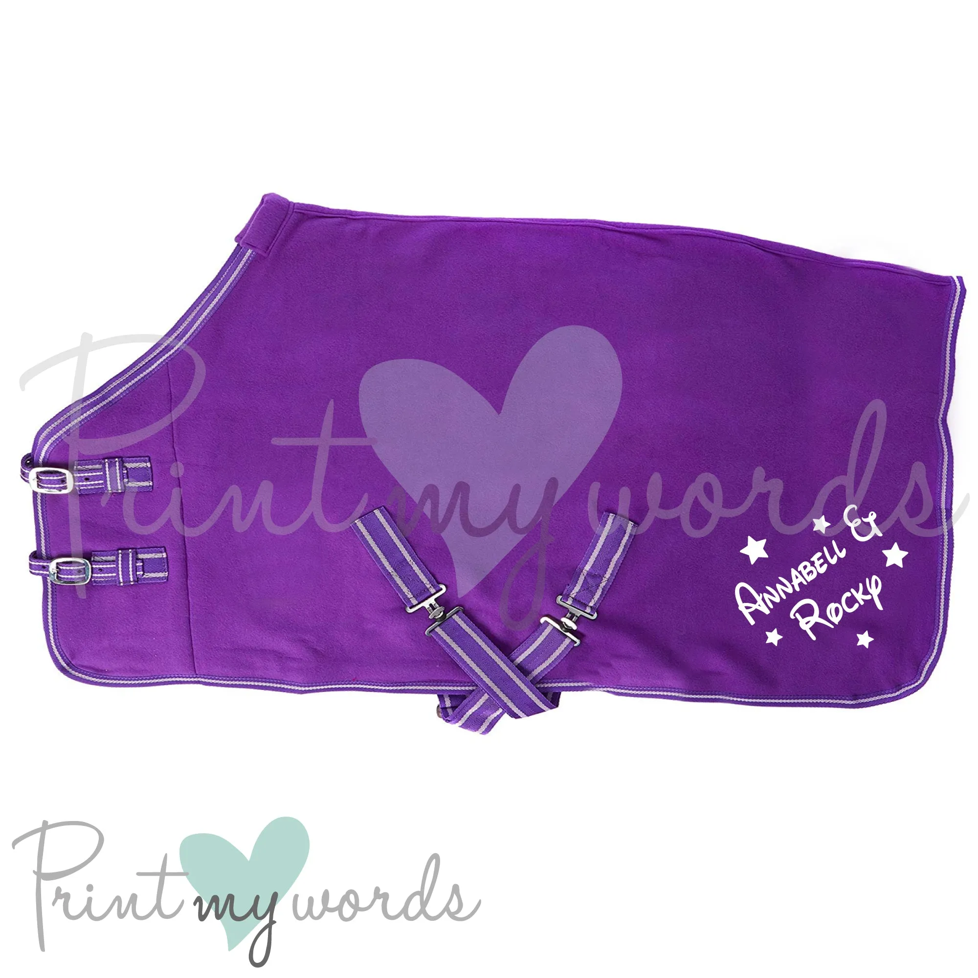 Personalised Equestrian Horse Pony Fleece Rug Cooler- Magical Style