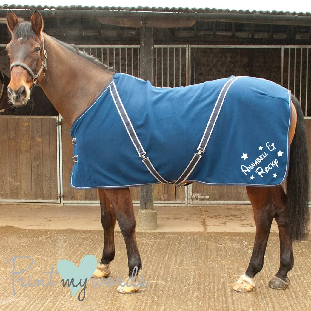Personalised Equestrian Horse Pony Fleece Rug Cooler- Magical Style