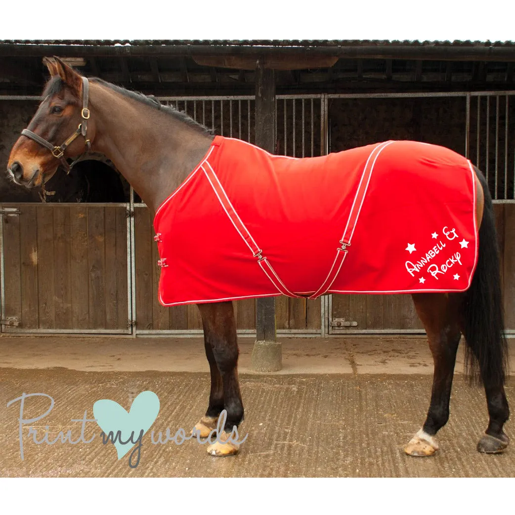 Personalised Equestrian Horse Pony Fleece Rug Cooler- Magical Style