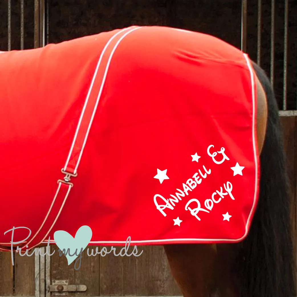 Personalised Equestrian Horse Pony Fleece Rug Cooler- Magical Style