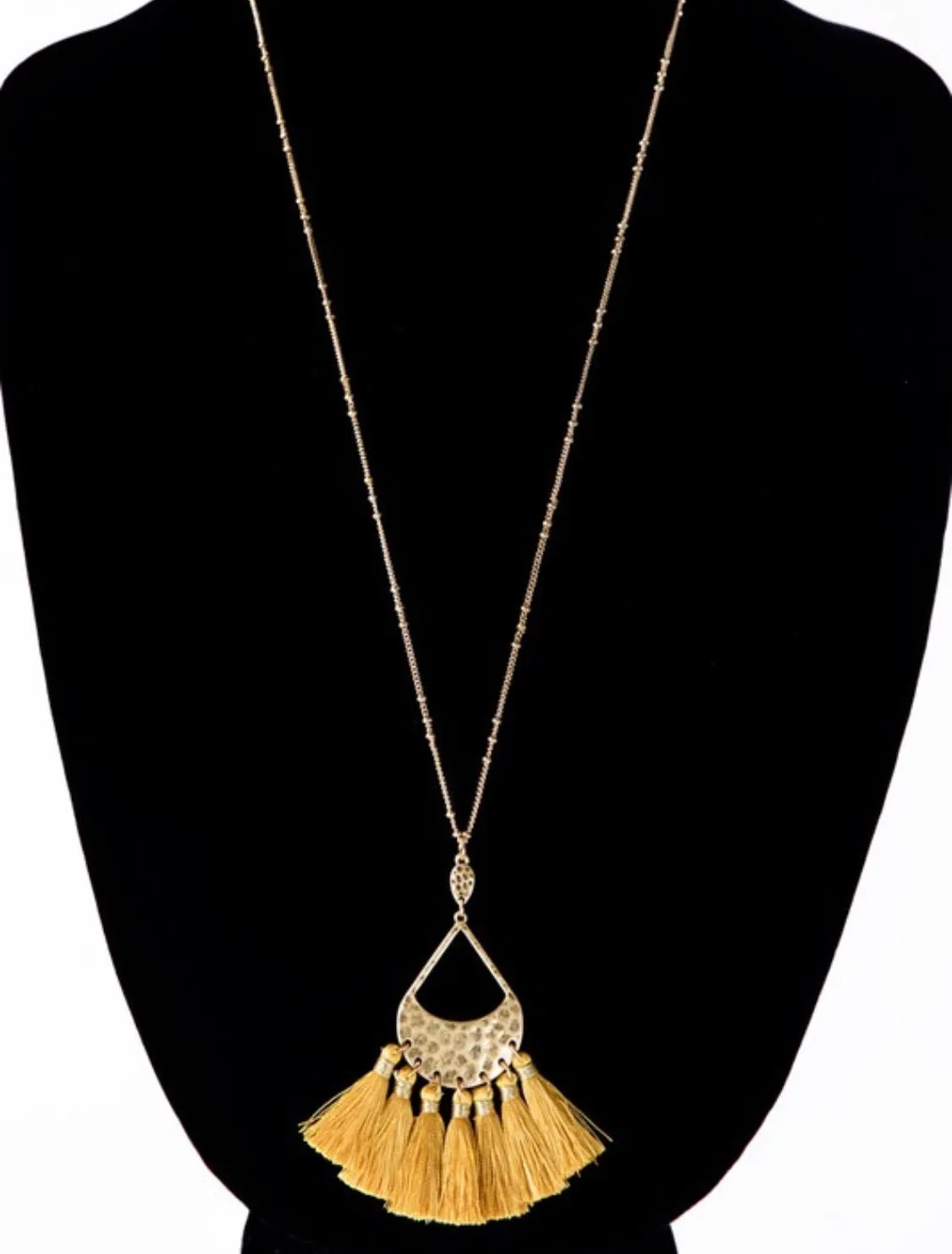 Pine Tassel Hammered Necklace