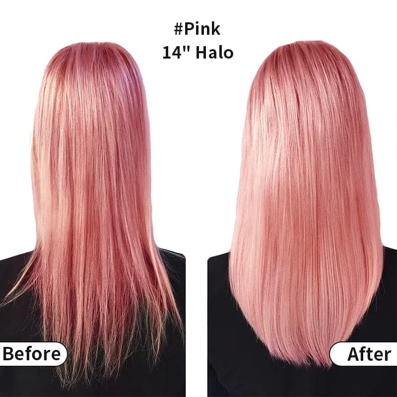 Pink Halo Human Hair Extension For Thin Hair Full Volume