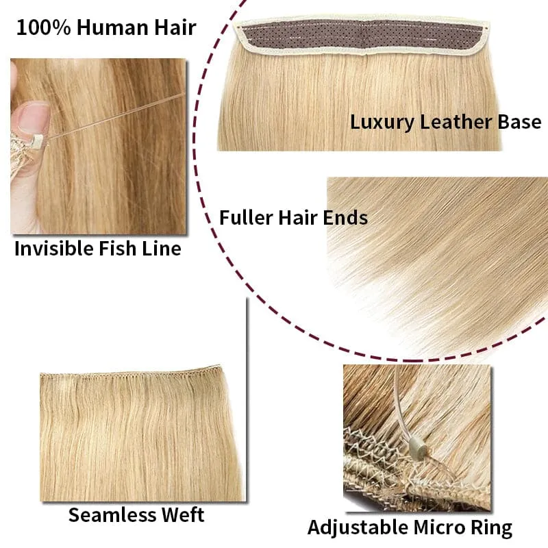Pink Halo Human Hair Extension For Thin Hair Full Volume