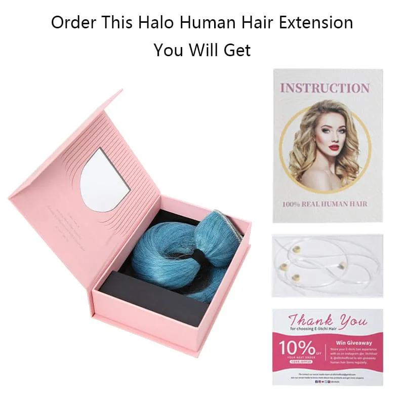 Pink Halo Human Hair Extension For Thin Hair Full Volume