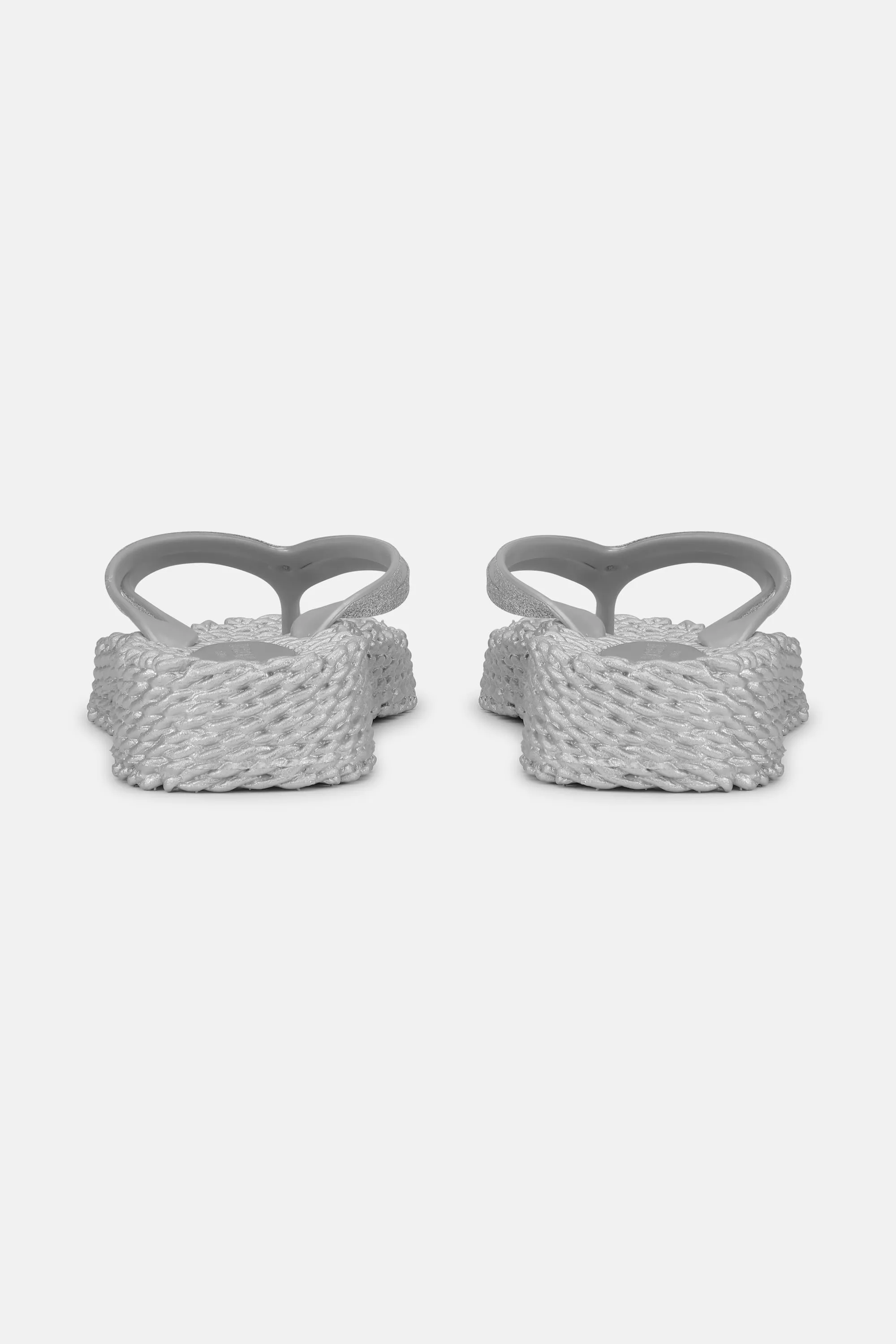 Platform Flip-flops Glitter - Silver