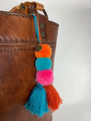 Pom-Pom and Tassel Purse Charm