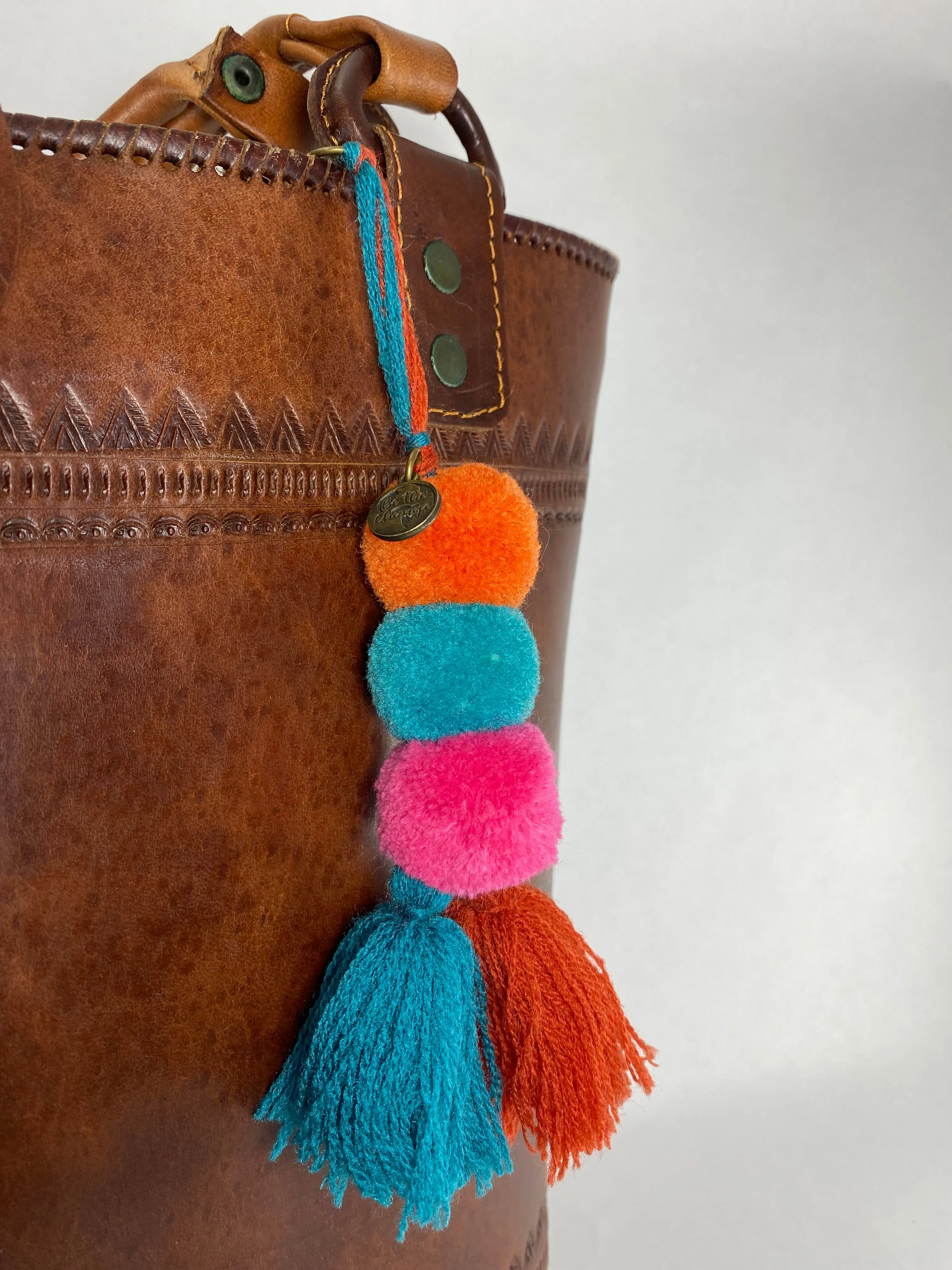 Pom-Pom and Tassel Purse Charm