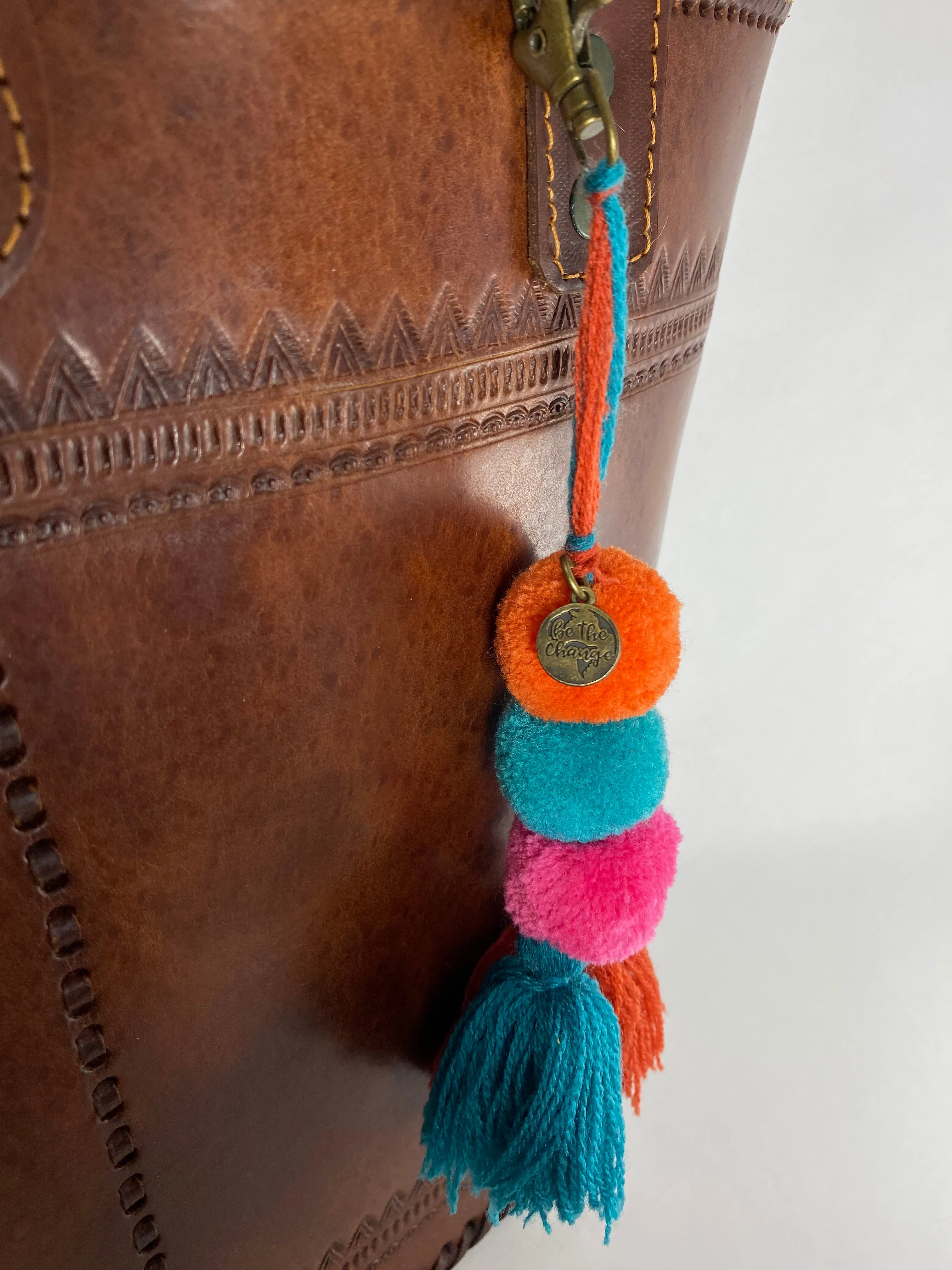 Pom-Pom and Tassel Purse Charm