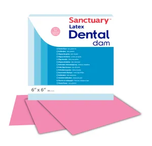 Powder-Free Latex Pink Dental Dam 6'' x 6'' 36 Sheets Spearmint