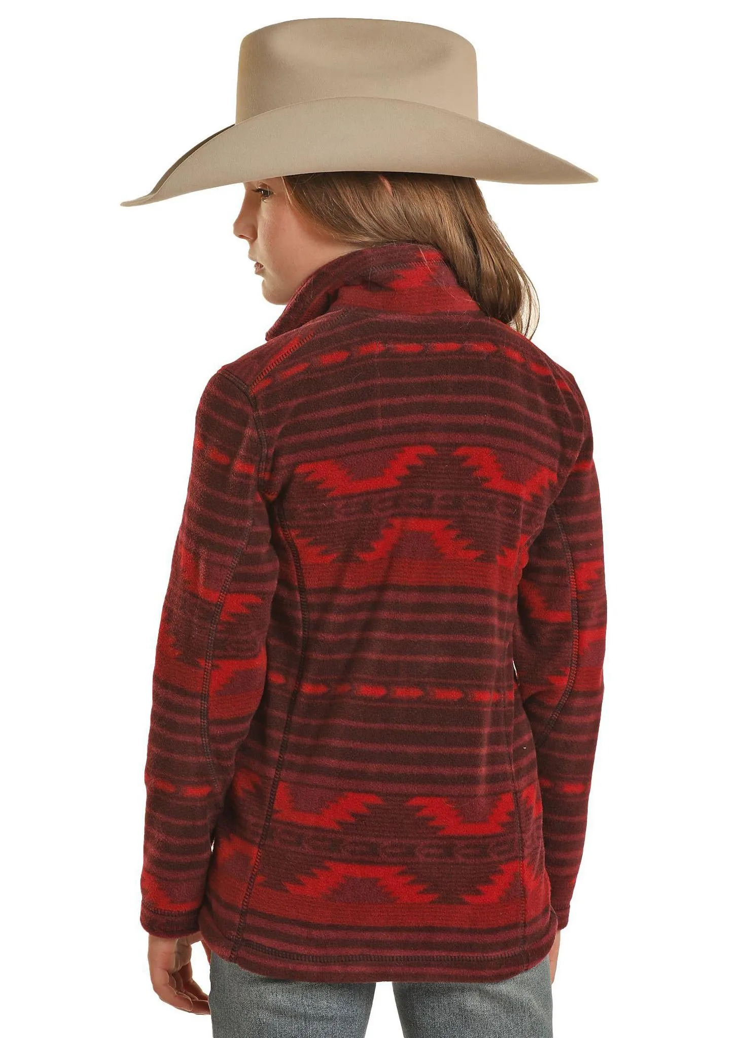 POWDER RIVER GIRLS FLEECE AZTEC PULL OVER