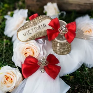 Red Bling Baby Shoes and Headband