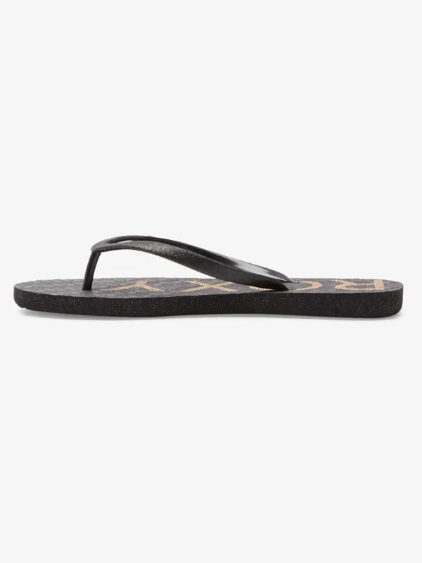 Roxy Viva Glitter V Sandal - Black
