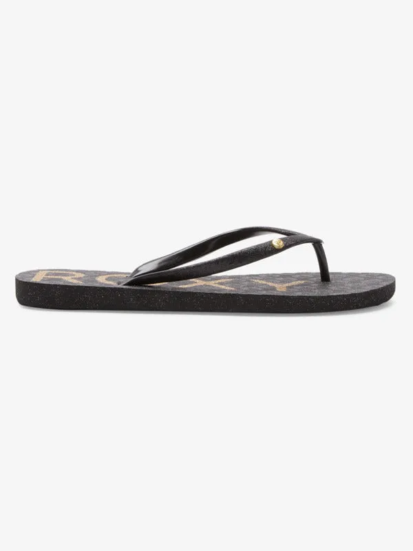 Roxy Viva Glitter V Sandal - Black