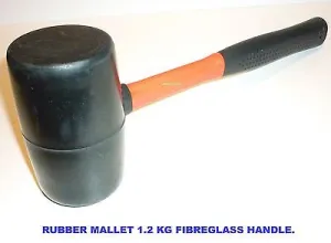 RUBBER MALLET 1.2 KG WITH FIBERGLASS HANDLE- NEW.