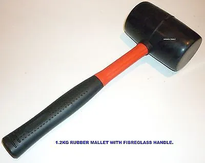 RUBBER MALLET 1.2 KG WITH FIBERGLASS HANDLE- NEW.