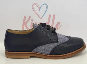 SALE KINDLE Boys Shoes:- Navy & Blue Brogue