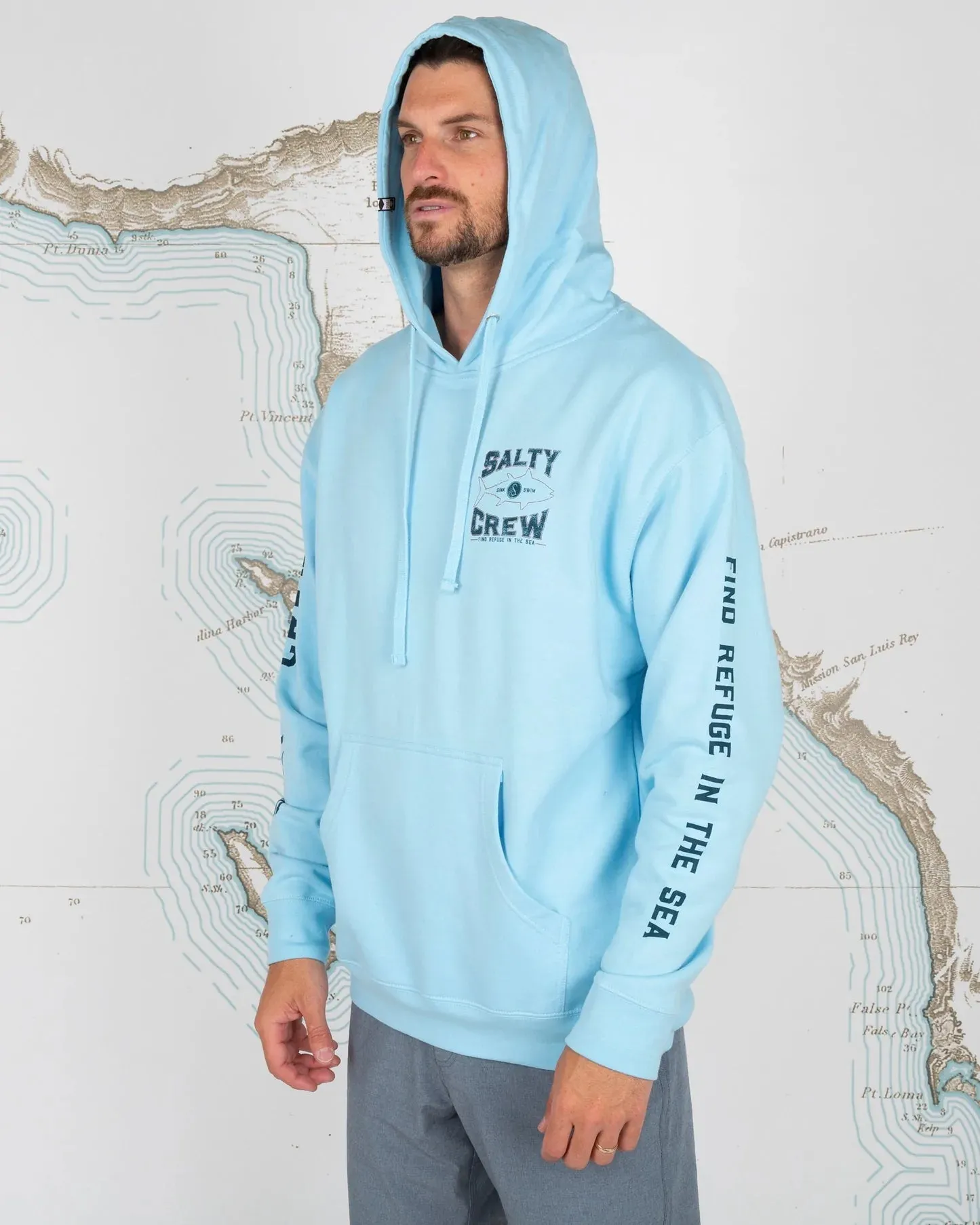 Salty Crew Tight Lines Fleece Light Blue