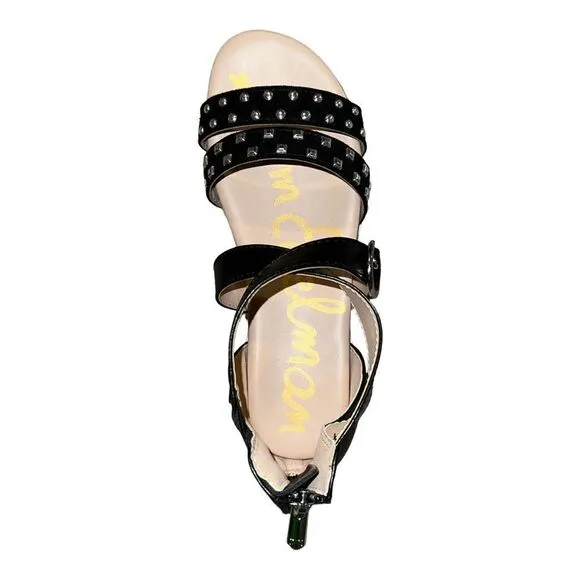 Sam Edelman Little Girls Audrea Cassie Sandals Black Faux Leather 4M New