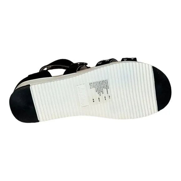 Sam Edelman Little Girls Audrea Cassie Sandals Black Faux Leather 4M New