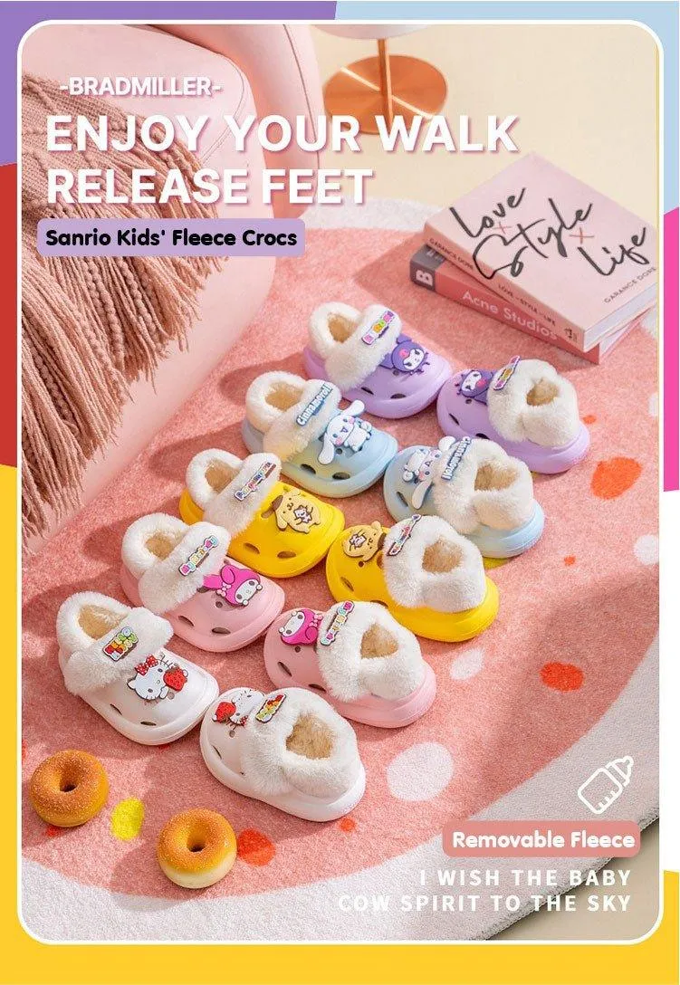 Sanrio Clogs Kids' Fleece Sandals (Removable Fleece)