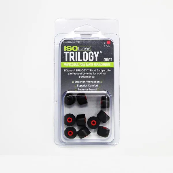 Short Trilogy Replacement Tips for ISOtunes Free (5 pair pack)