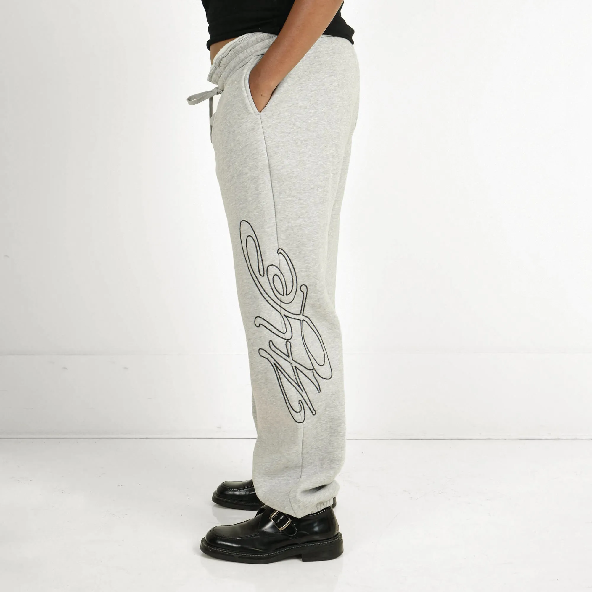 Signature Logo Cuff Pant - Light H.Grey/Black