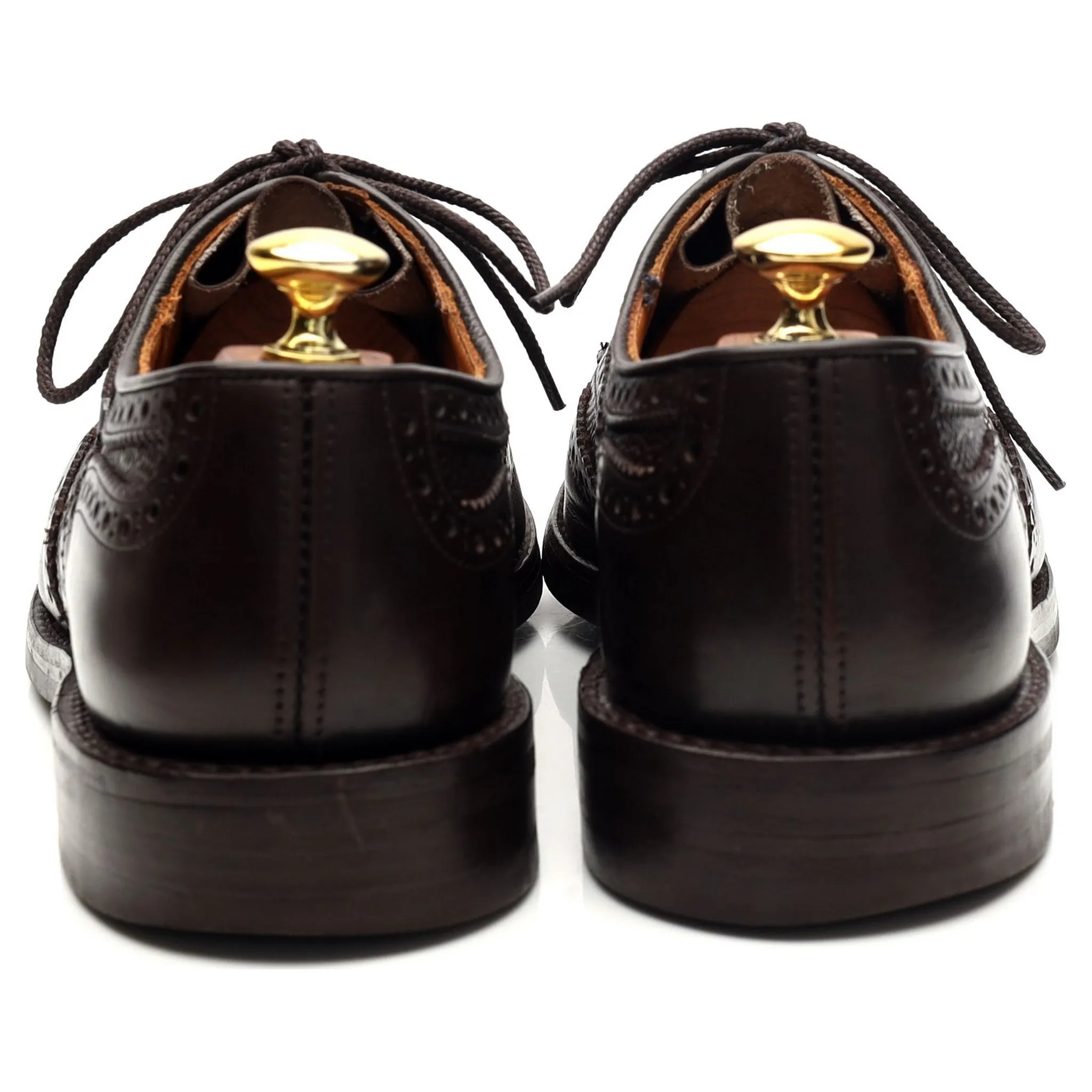 'Skiddaw' Dark Brown Grain Leather Derby Brogues UK 8