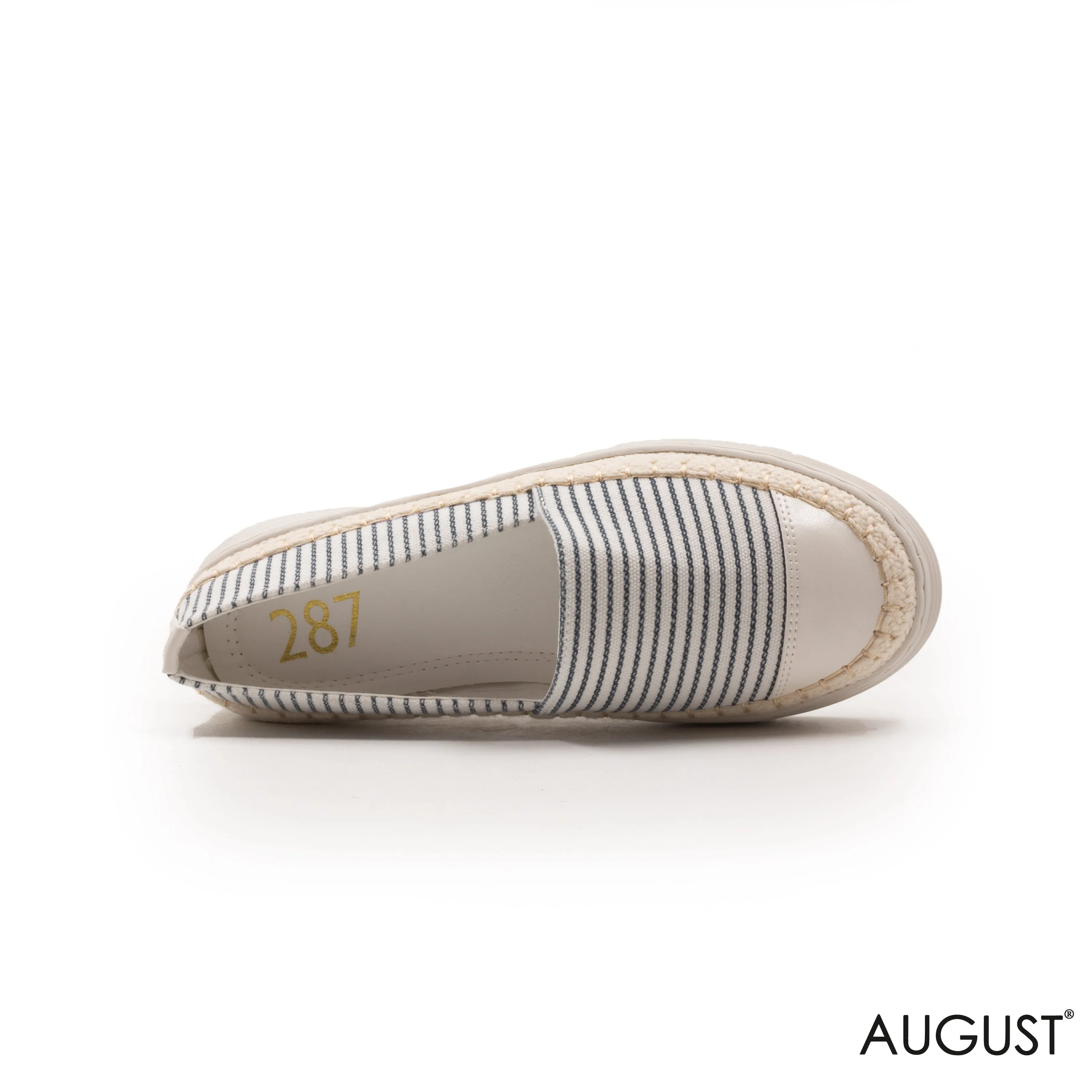 STRIPED FABRIC LOAFERS WITH DETAILS TOUCH
