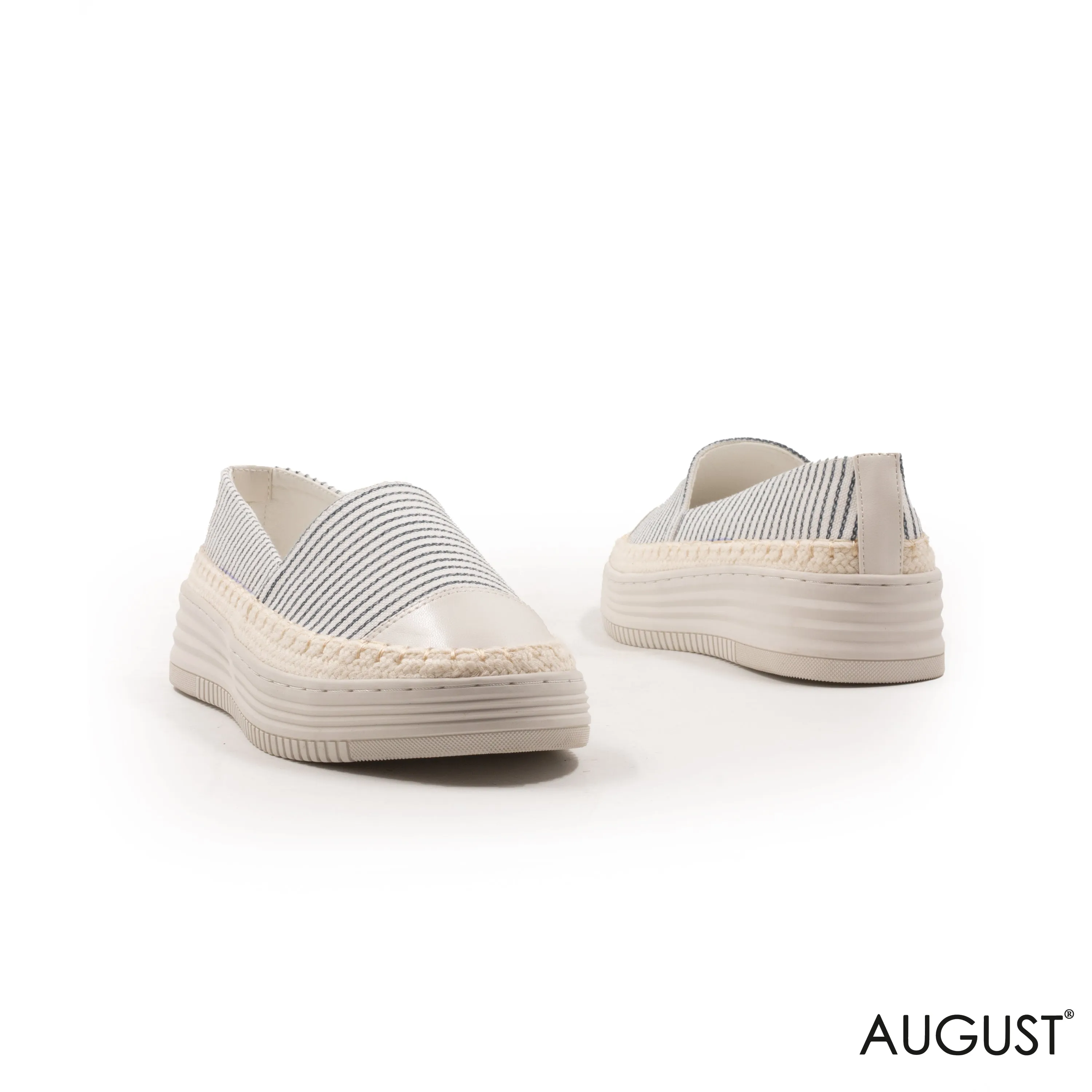 STRIPED FABRIC LOAFERS WITH DETAILS TOUCH