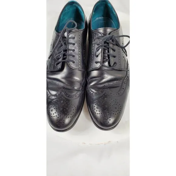 Ted Baker Black Classic Wingtip Office Formal Black Leather Mens Size 8