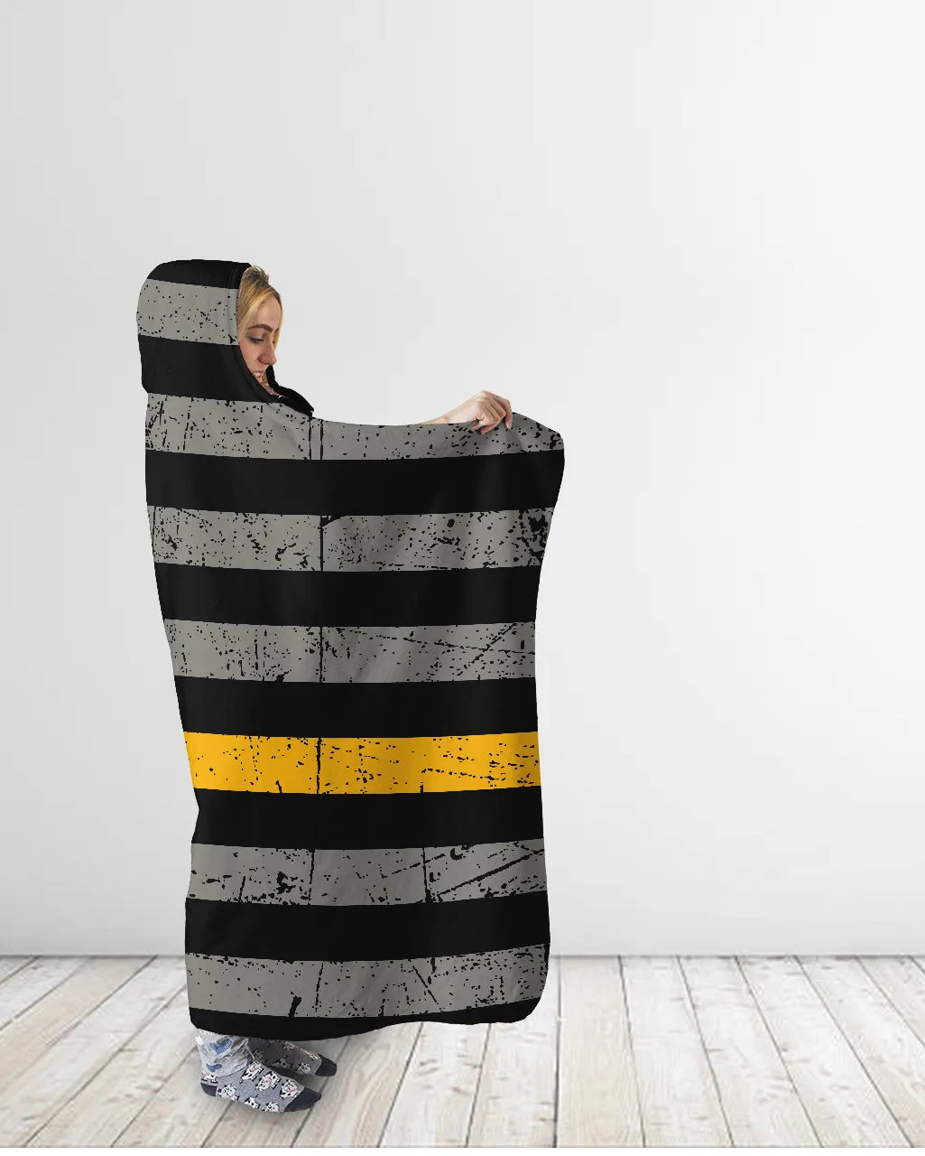 Thin Yellow Line Dispatcher Hooded Blanket