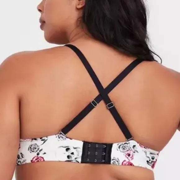 Torrid Curve Body™ Skull rose Floral Demi Bra white 46DD NWT