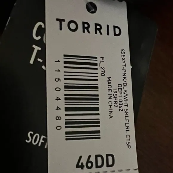 Torrid Curve Body™ Skull rose Floral Demi Bra white 46DD NWT