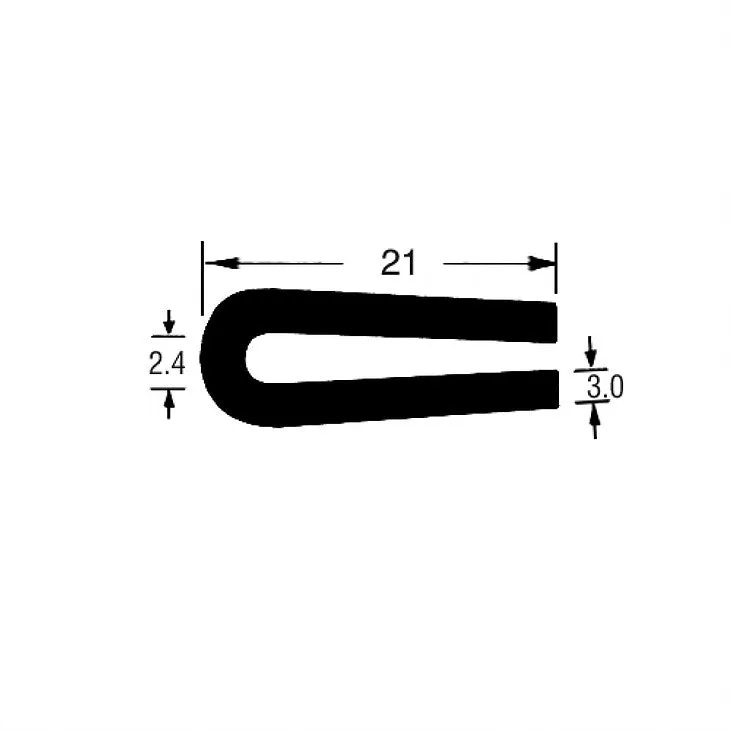 TSEC 049 Black Solid U Channel EPDM Large