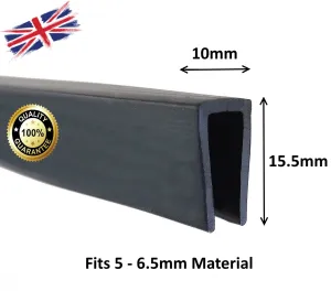 TSEC 70-6 Black solid  EPDM Square Edge Trim