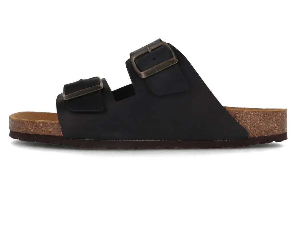 Tuffeln® leather Sandals 'Föhr', anthracite