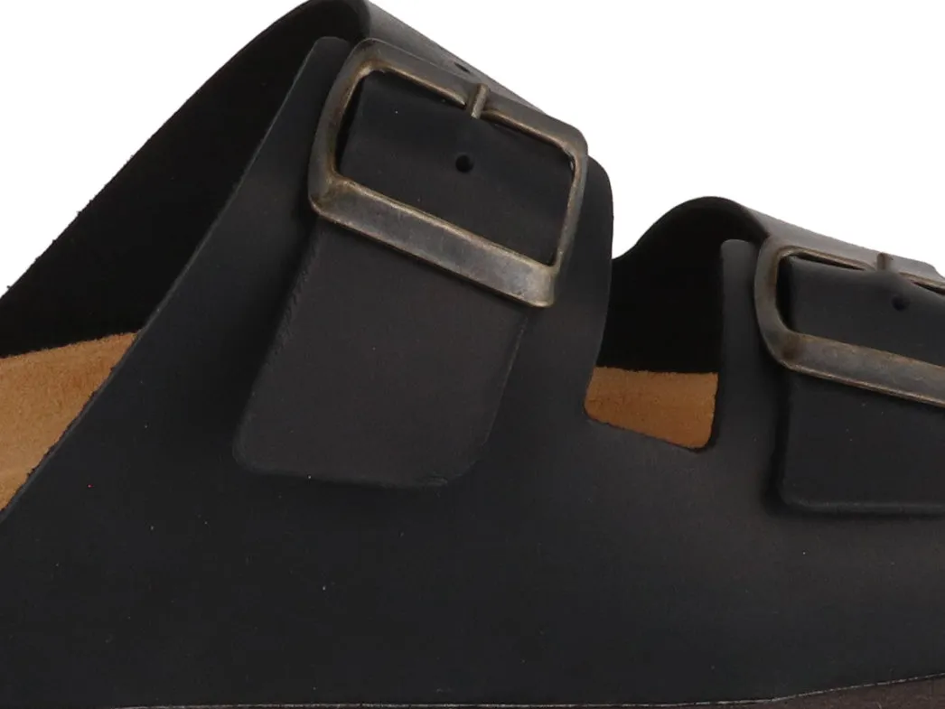 Tuffeln® leather Sandals 'Föhr', anthracite