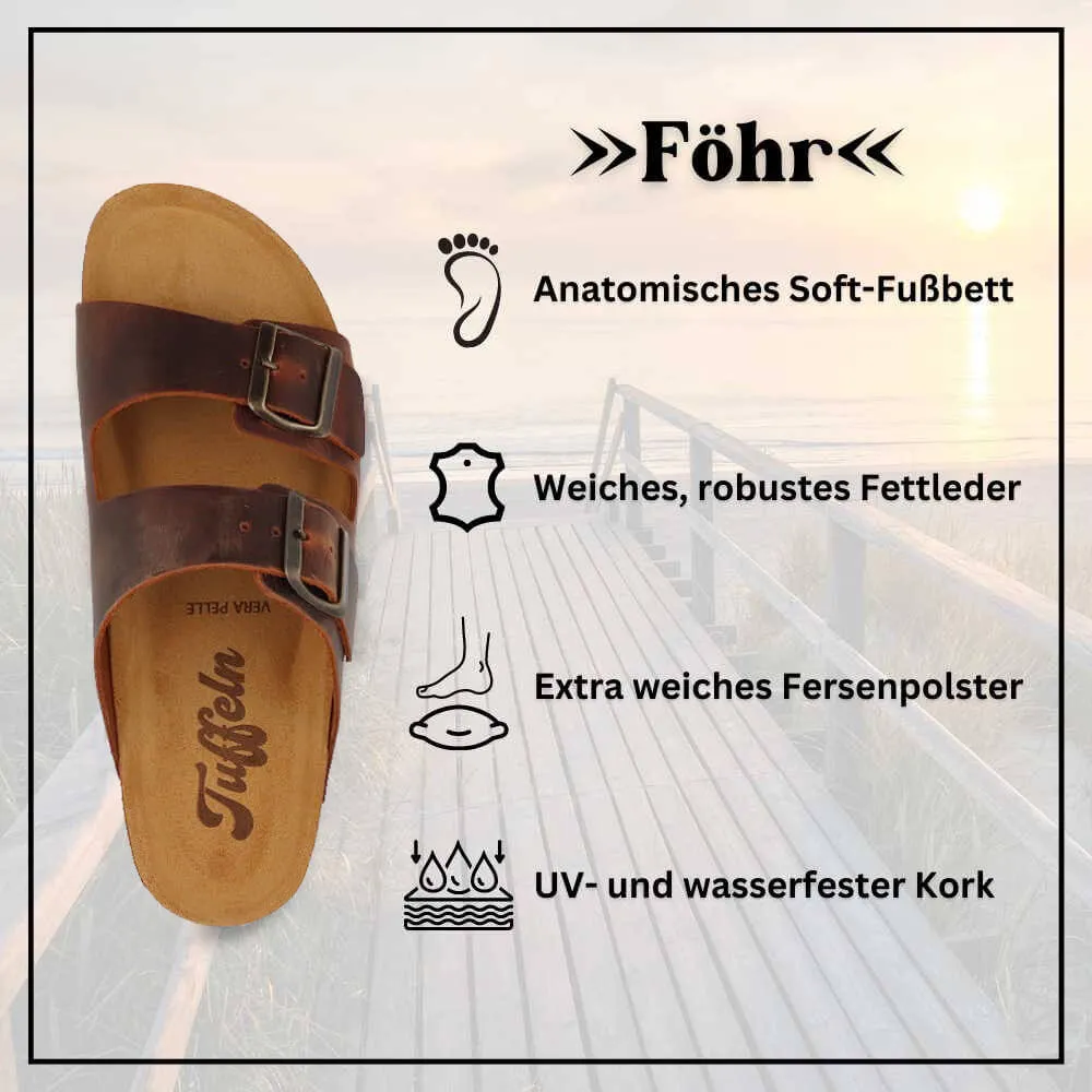 Tuffeln® Leather Sandals 'Föhr', brown