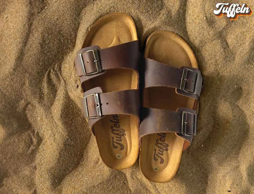 Tuffeln® Leather Sandals 'Föhr', brown