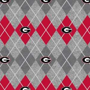 UNIVERSITY OF GEORGIA-Heather Argyle Fleece-100% Polyester-GA1148