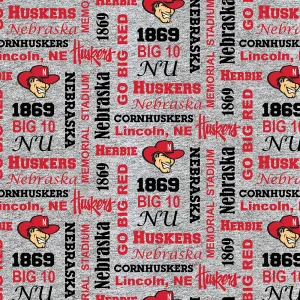 UNIVERSITY OF NEBRASKA-Heather Verbiage Fleece-100% Polyester-NE1162