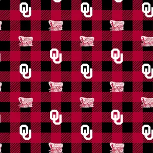 UNIVERSITY OF OKLAHOMA-Buffalo Plaid Fleece-100% Polyester-OU1190