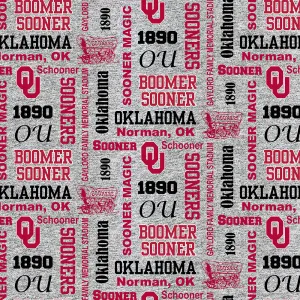 UNIVERSITY OF OKLAHOMA-Heather Verbiage Fleece-100% Polyester-OU1162