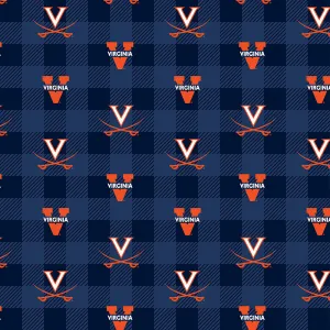 UNIVERSITY OF VIRGINIA-Buffalo Plaid Fleece-100% Polyester-UVA1190