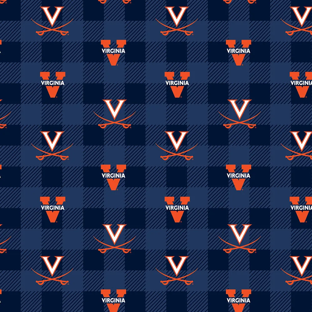 UNIVERSITY OF VIRGINIA-Buffalo Plaid Fleece-100% Polyester-UVA1190