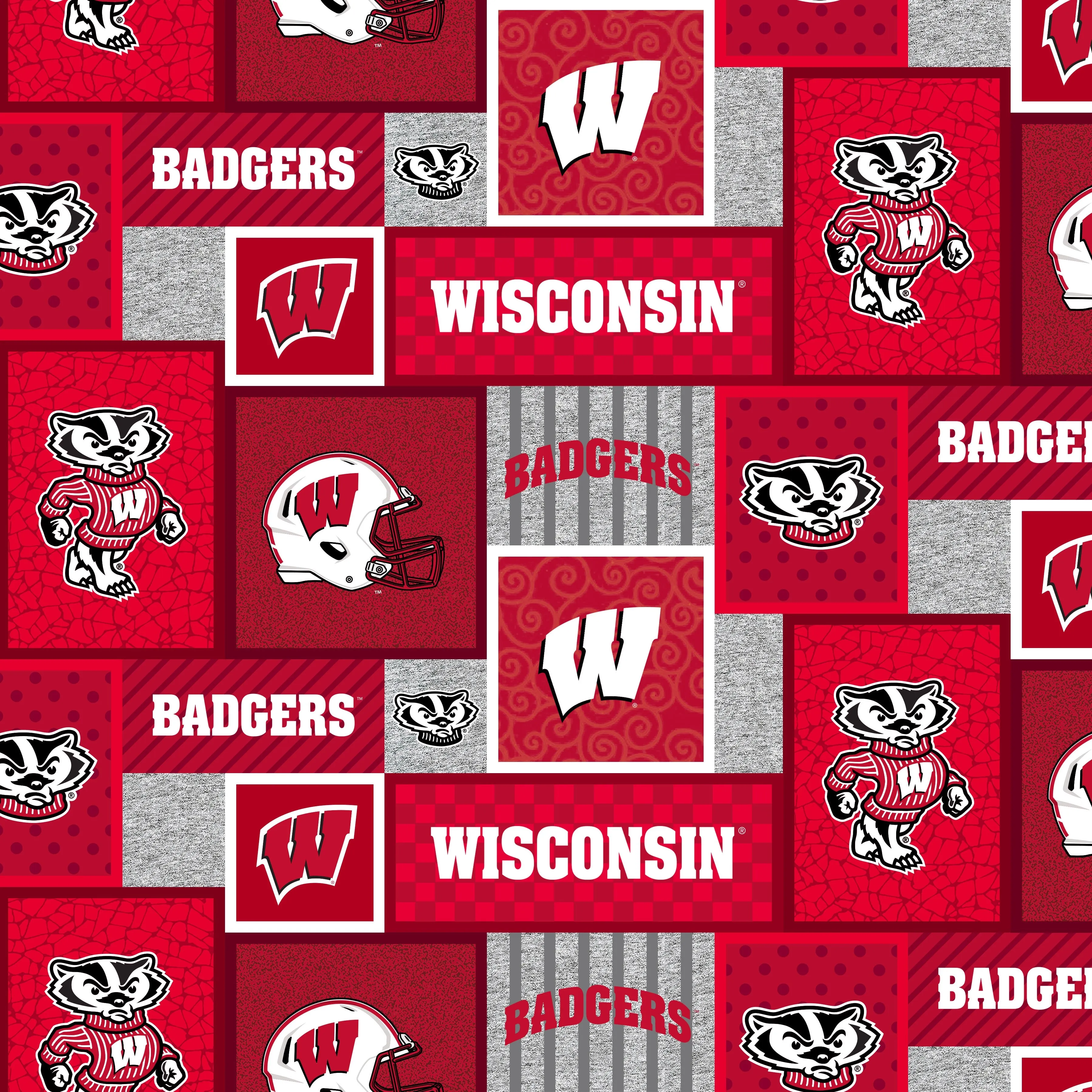 UNIVERSITY OF WISCONSIN-College Patch Fleece-100% Polyester-WIS1177